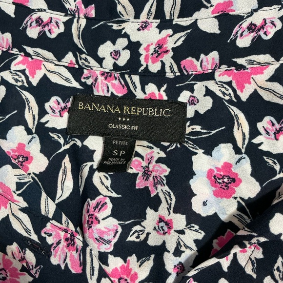 Banana Republic Riley sleeveless collared button-down floral shirt size SP - Picture 5 of 8